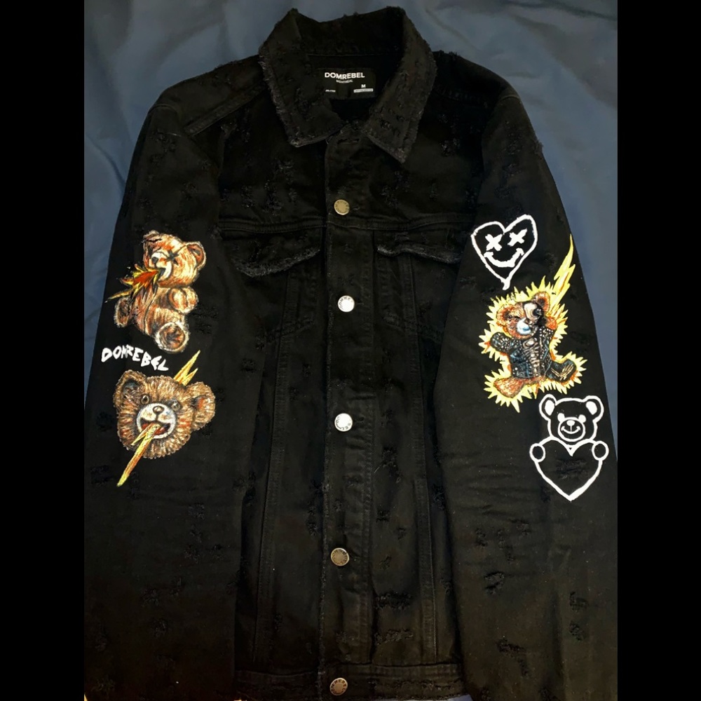 ❗️RARE❗️Domrebel Teddy Bear Vomit Spew Jacket